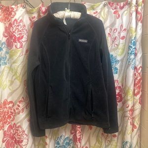 Gently used ladies Columbia black fleece jacket size large